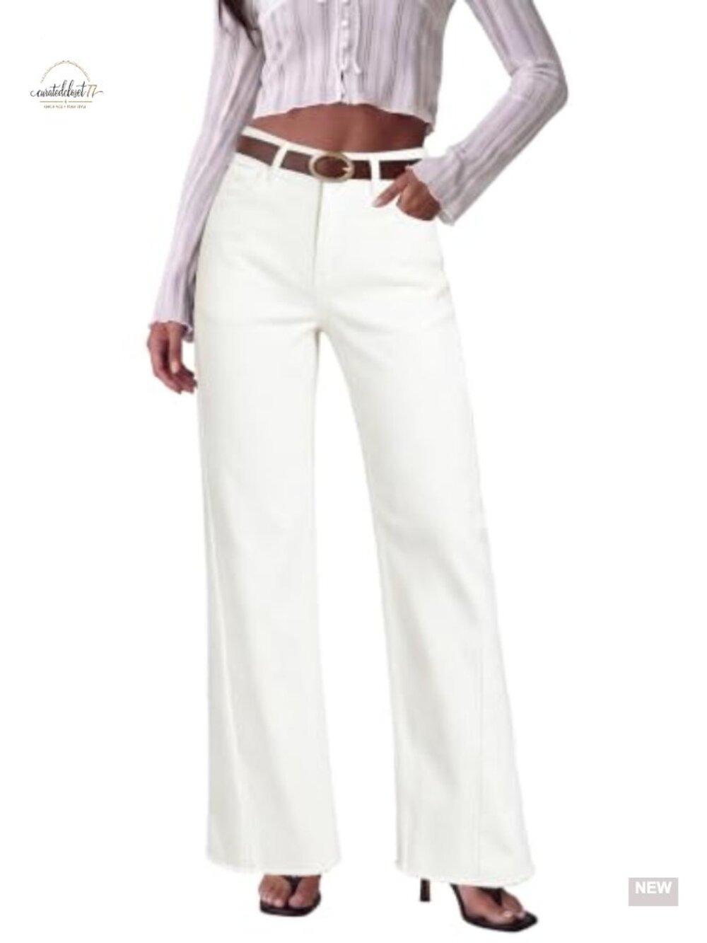High Waisted Wide Leg Flare Cropped Stretchy Denim Jeans with Pockets